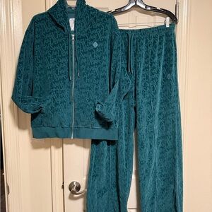 Savage X Fenty Teal Velour Hoodie Set